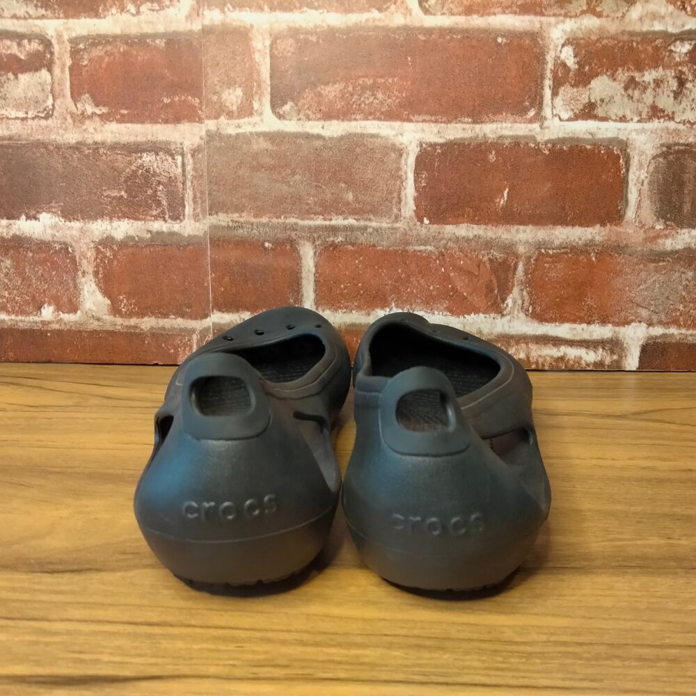 Crocs Womens Mary Jane Size 8 Slip On Black Flats - Picture 6 of 8